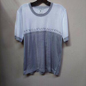 Dolce Bella Acrylic Viscose Embroidered Round Neck Short Sleeve T-Shirt XL White